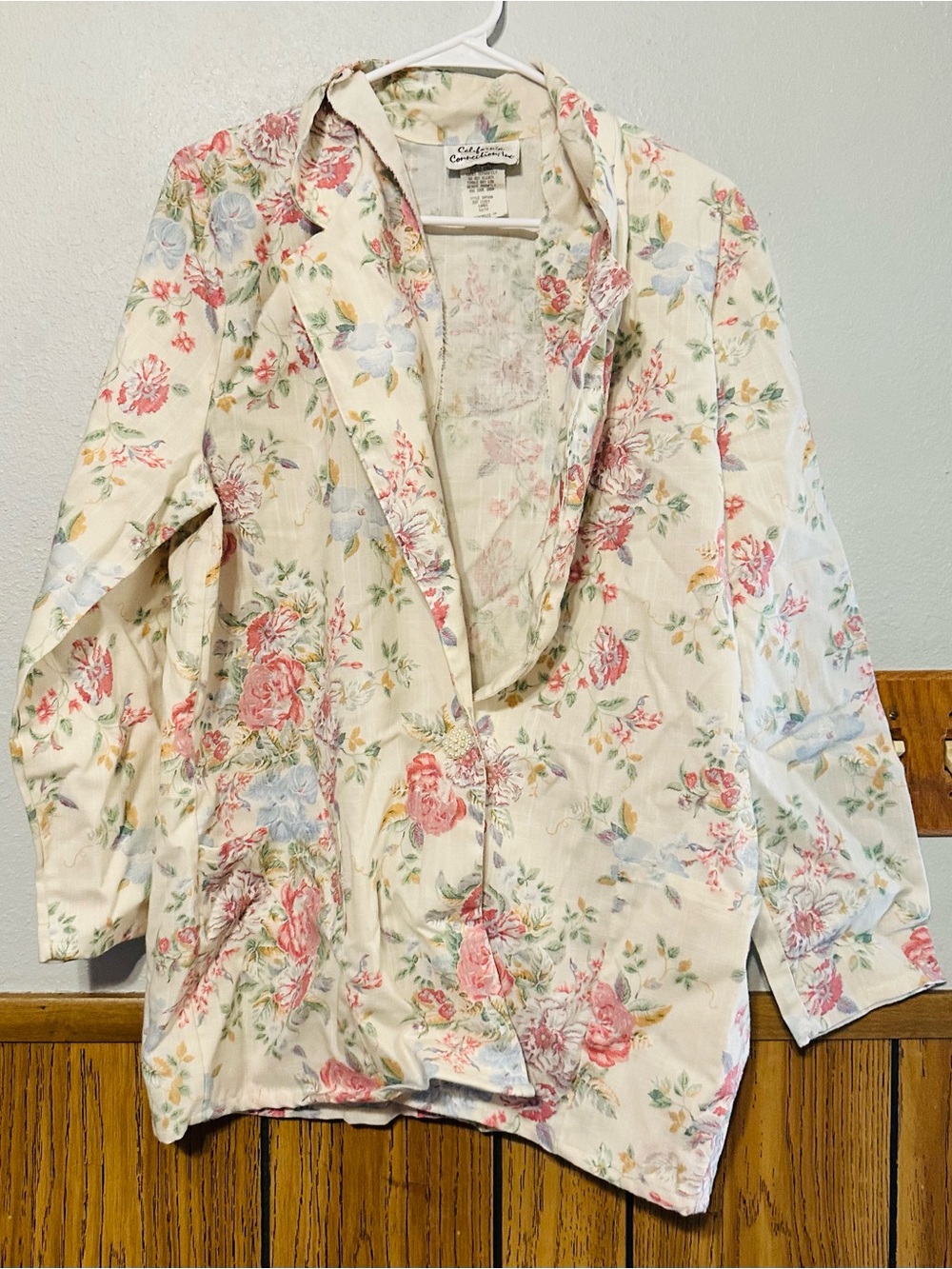 Vintage California Connections women size LARGE Floral Button-Front Blazer